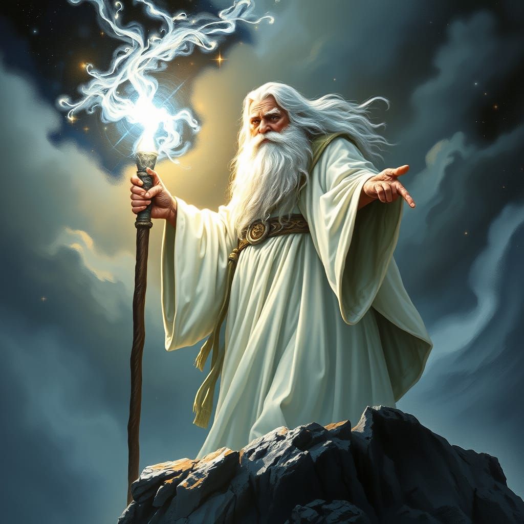 Gandalf the White on Misty Precipice