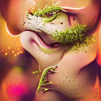 Moss Lizard Bishop: Digital Art Creation