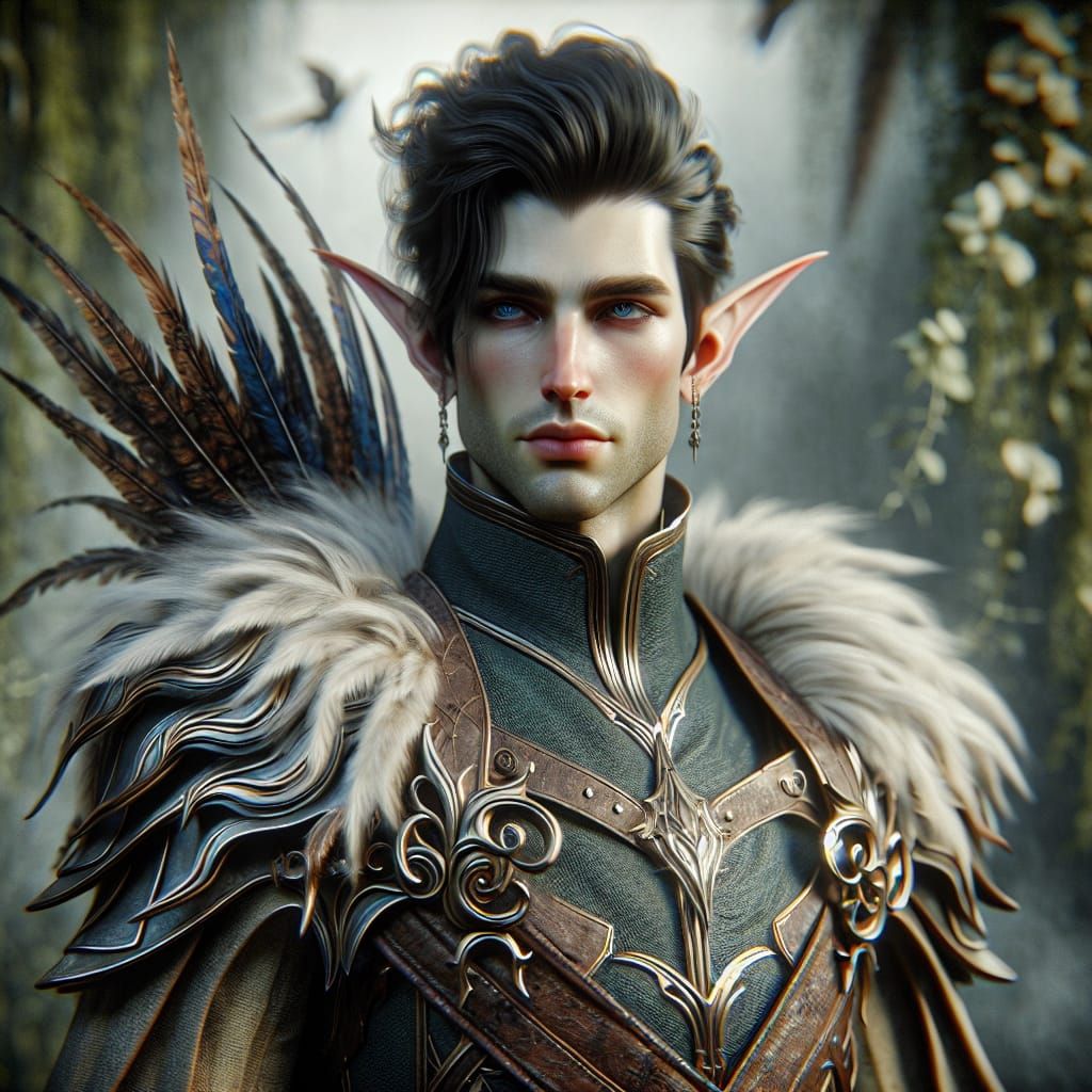 High Elf Rogue in Leather Armor: Fantasy Matte Painting