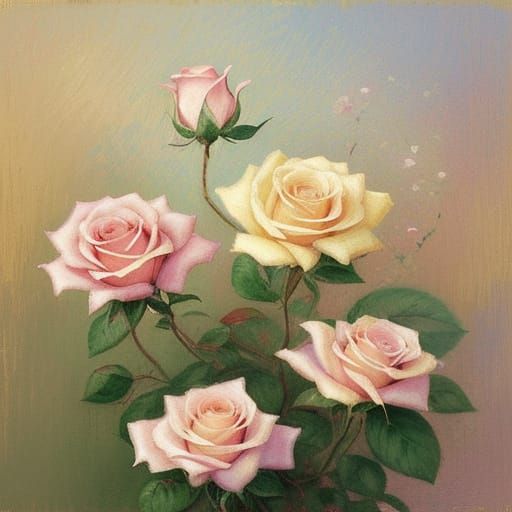 Rose Blooming from Pocket Watch: Impressionism Style