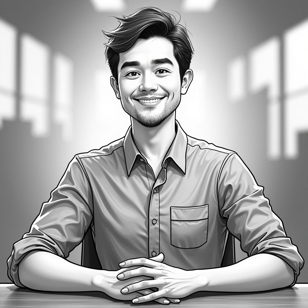 Friendly Sports Show Presenter in Black and White