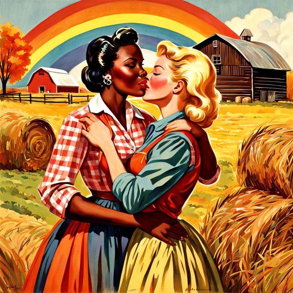 Pioneer Women's Romance, Vintage Illustration