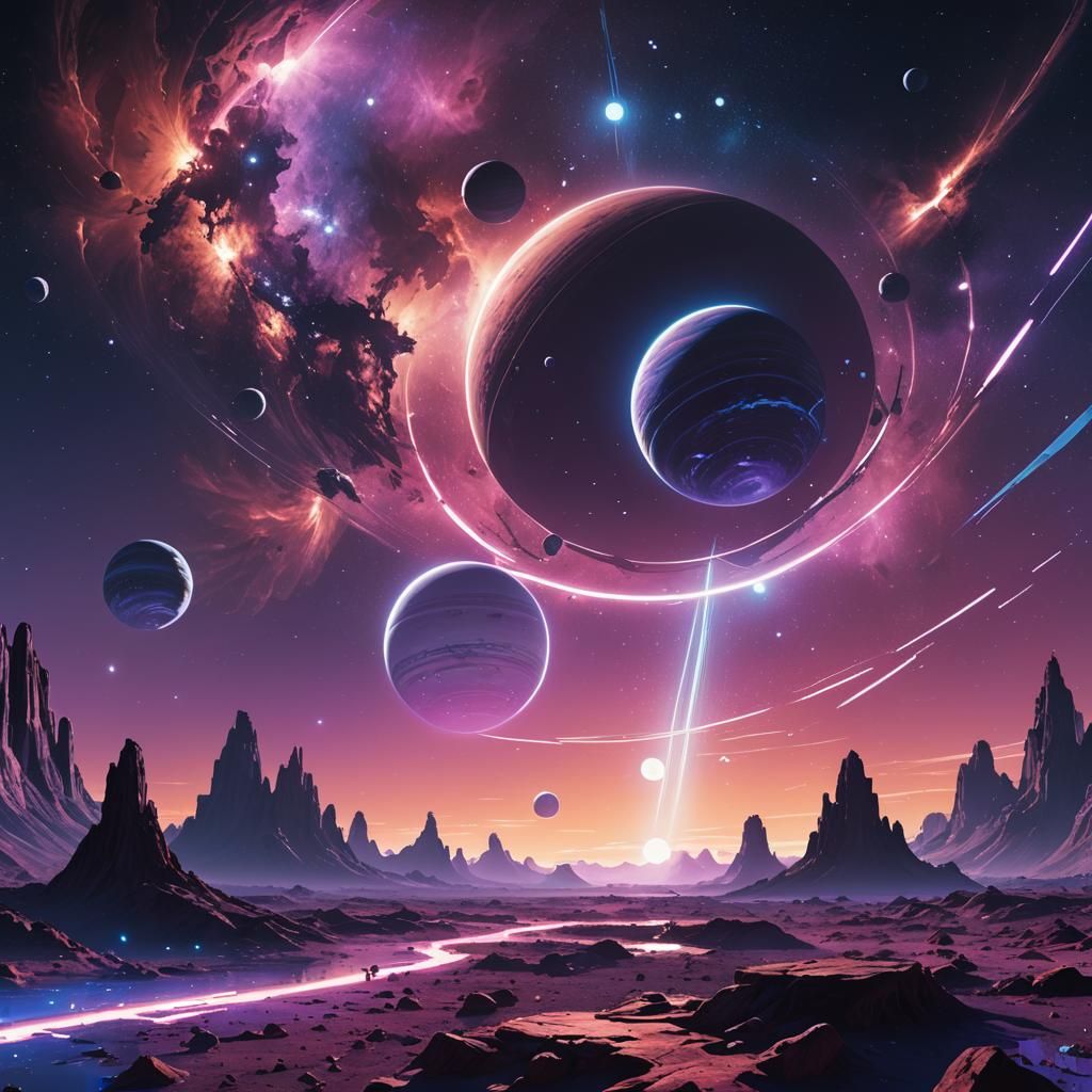 Planetary System with Square Planets: Digital Matte Painting