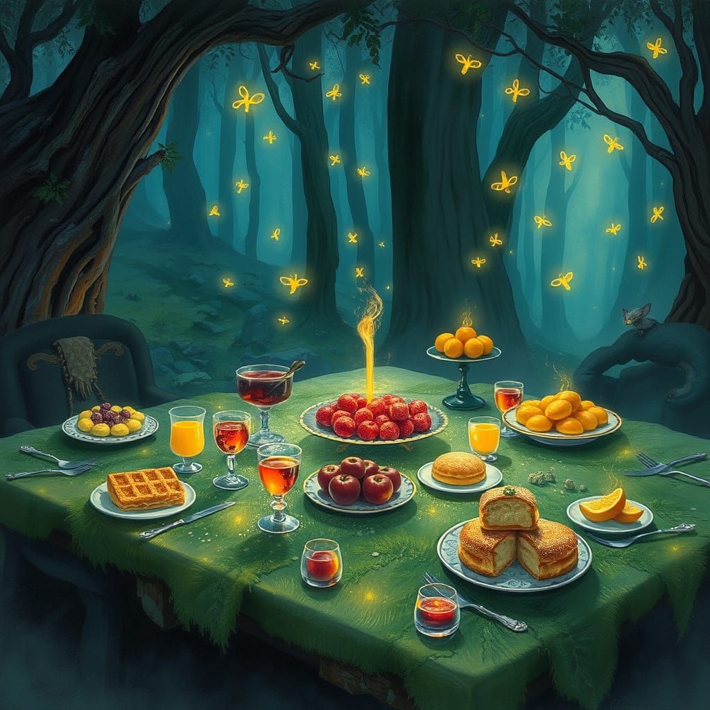 Enchanted Forest Feast: Glowing Foods in Fantasy Style