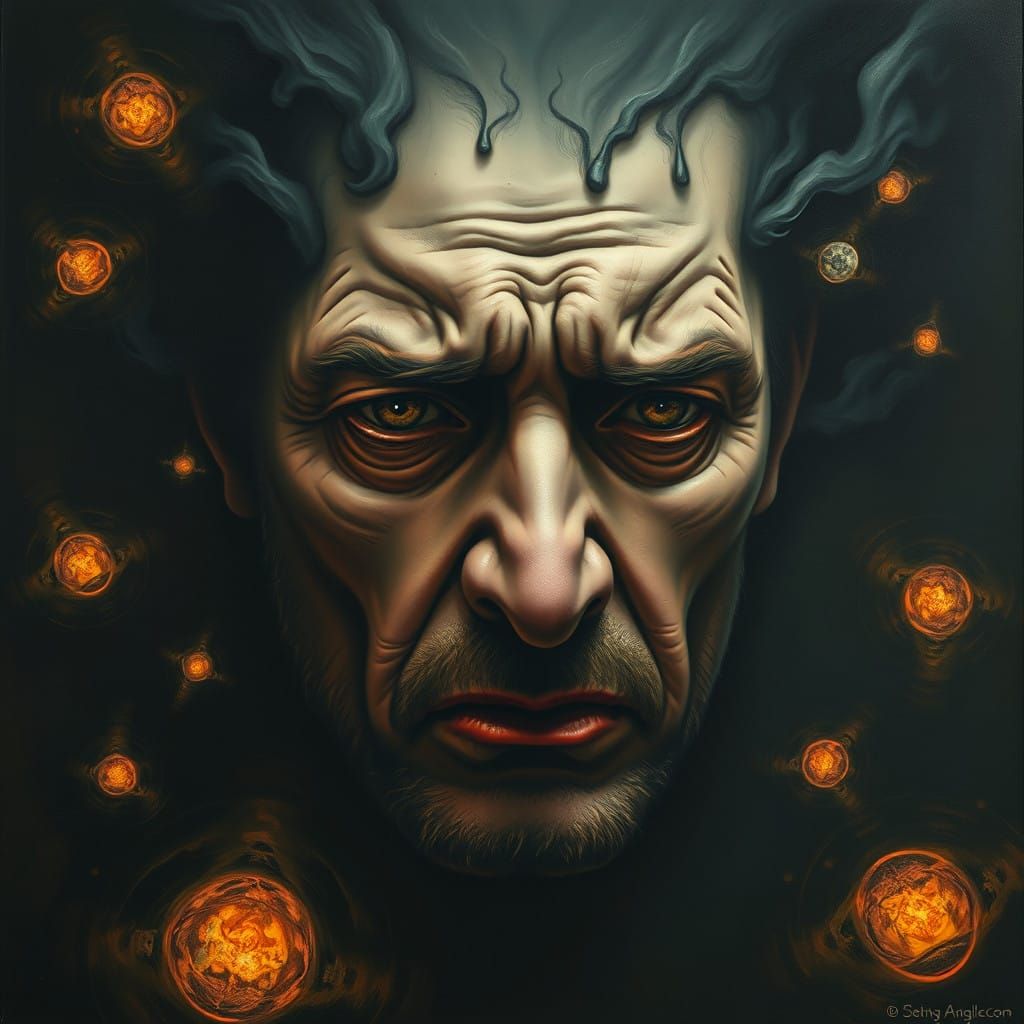 Tormented Soul Bearing the Weight of Omniscience