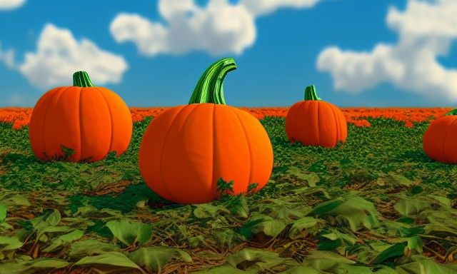 Great Pumpkin Patch in 3D Rendered Detail