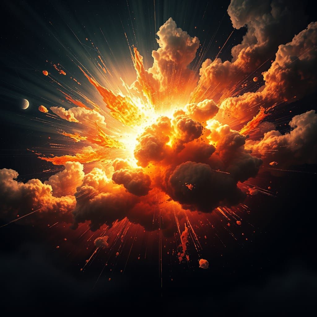 Surreal Cosmic Explosion in Biomechanical Style