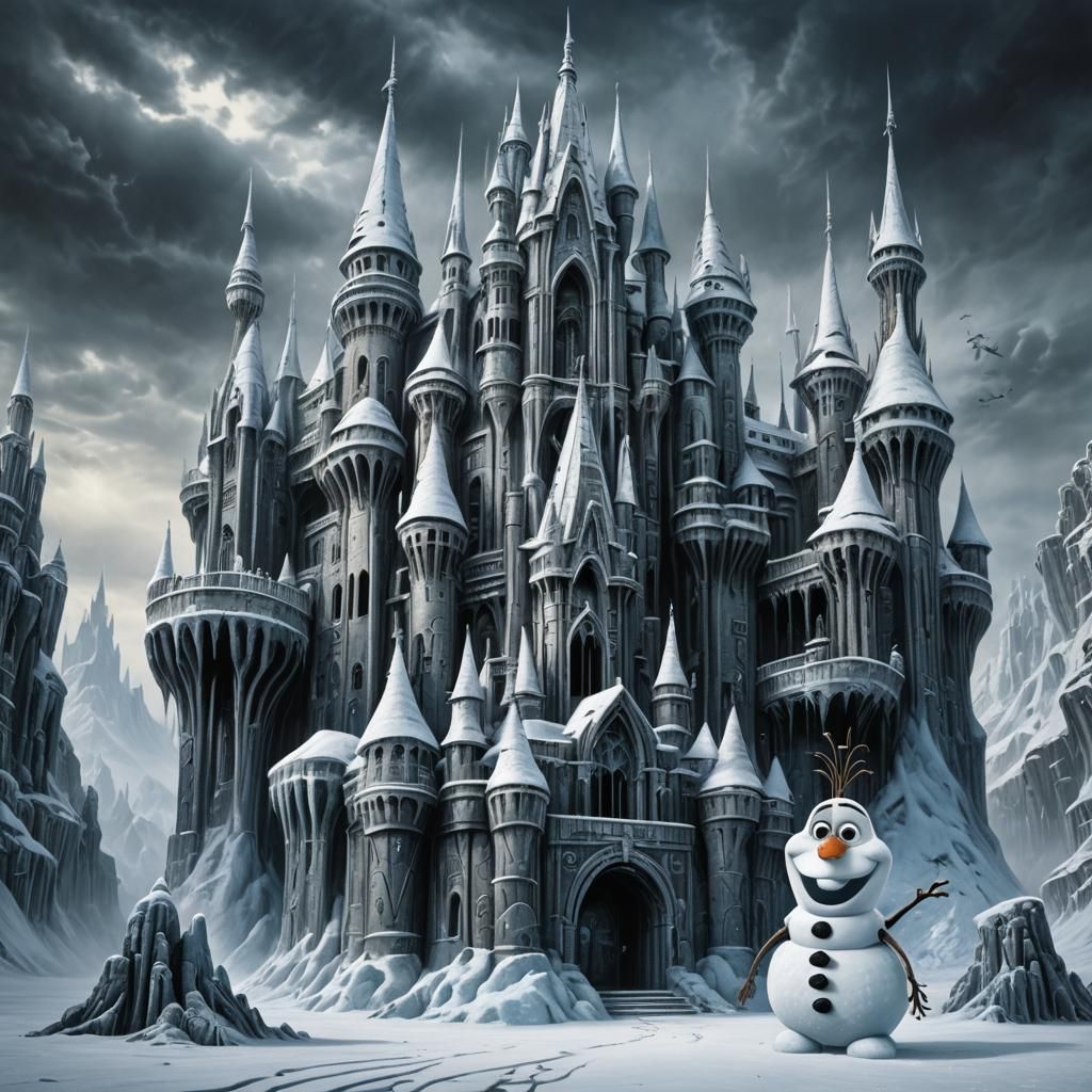 Elsa's Frozen Castle in Giger Style