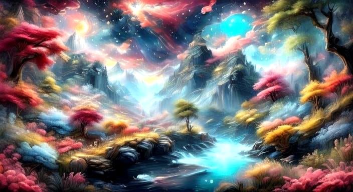 Impasto Dark Pink Flowers on Pale Pink Background