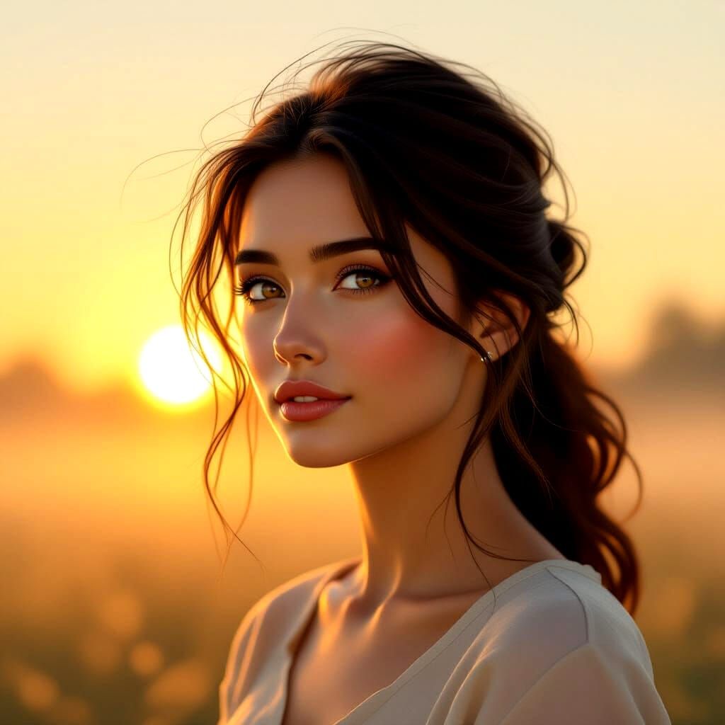 Sunrise Reflection in Misty Forest Eyes