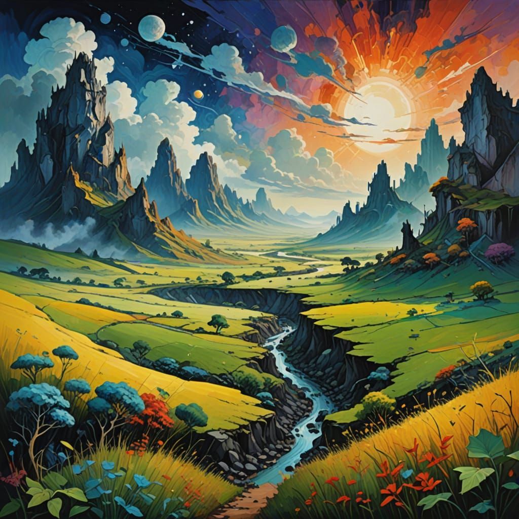 Surreal Landscape Dreamscape: Abstract Impressionism