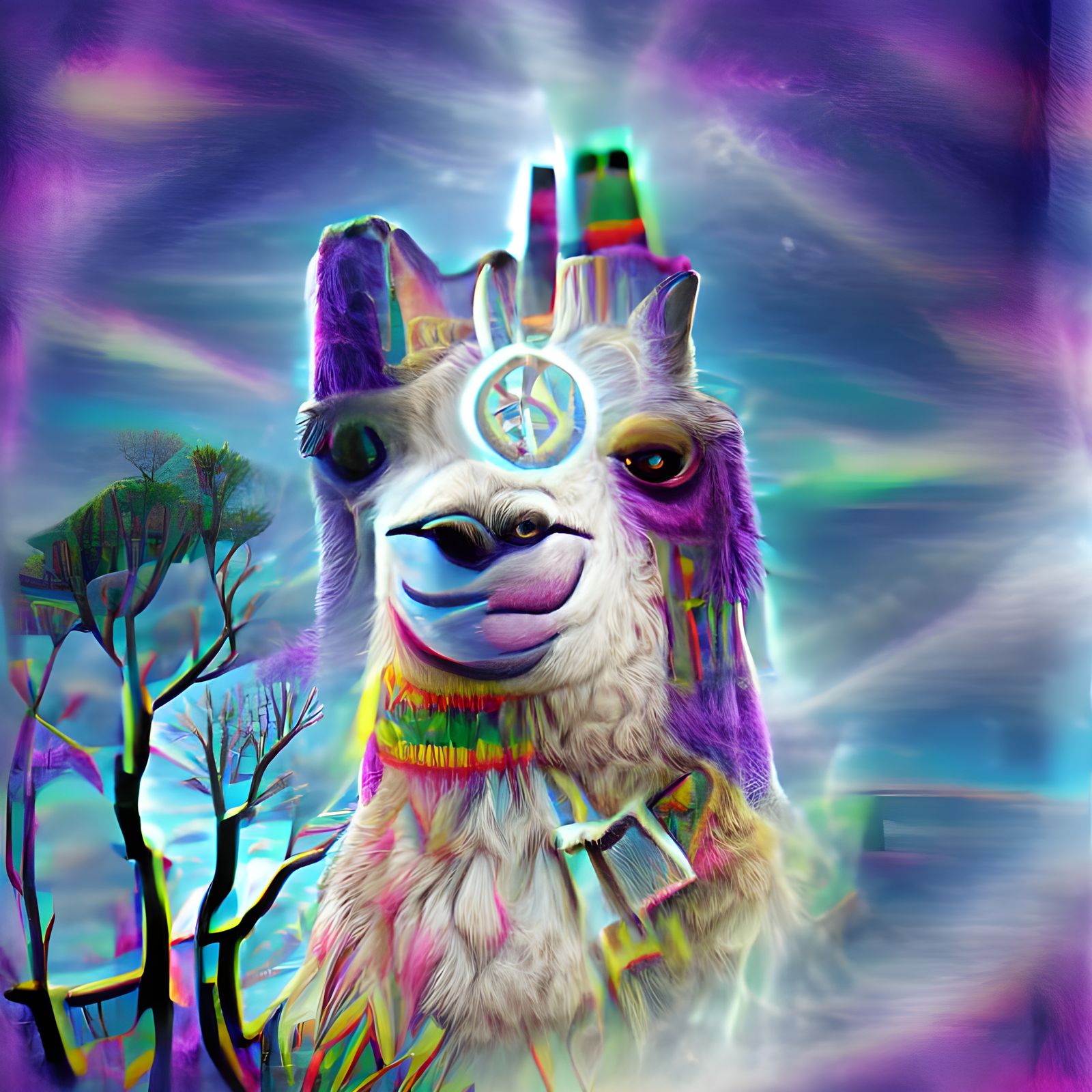 Llama on psychadelic journey