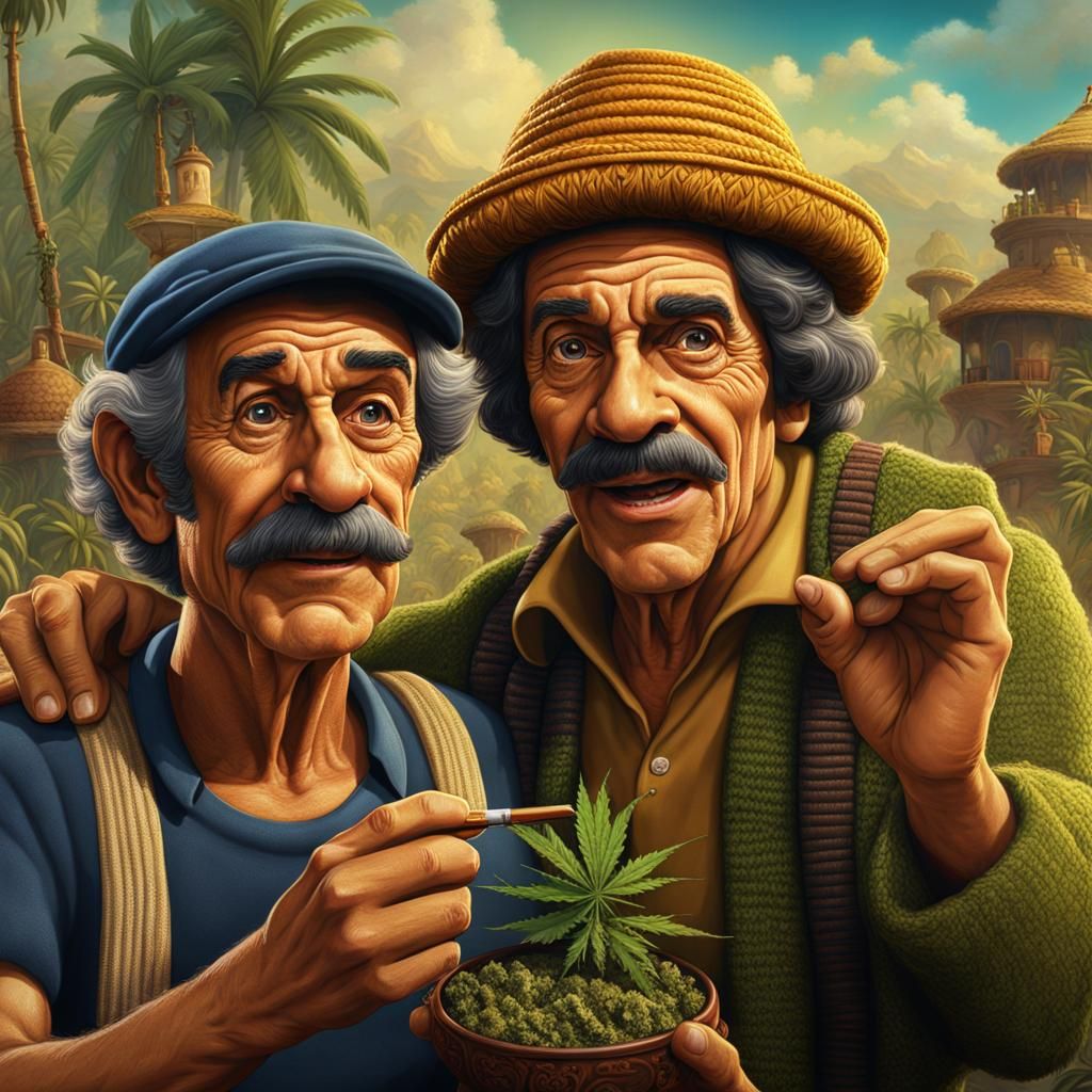 Don Ramon and El Chavo: Humorous Matte Painting