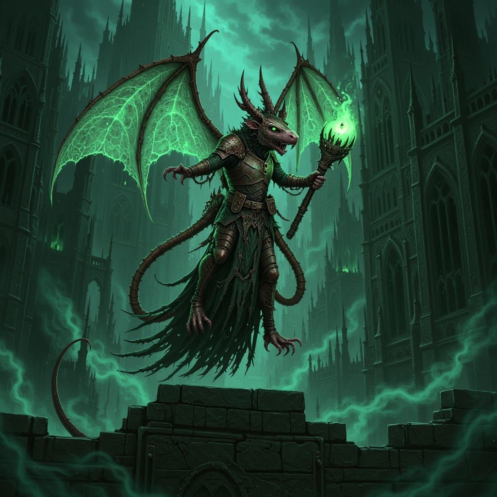 Ethereal Glowing Creature in Gothic Art Style