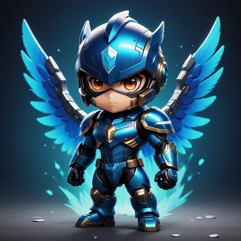 Chibi Phantom Falcon Masterpiece in Vibrant Anime Style