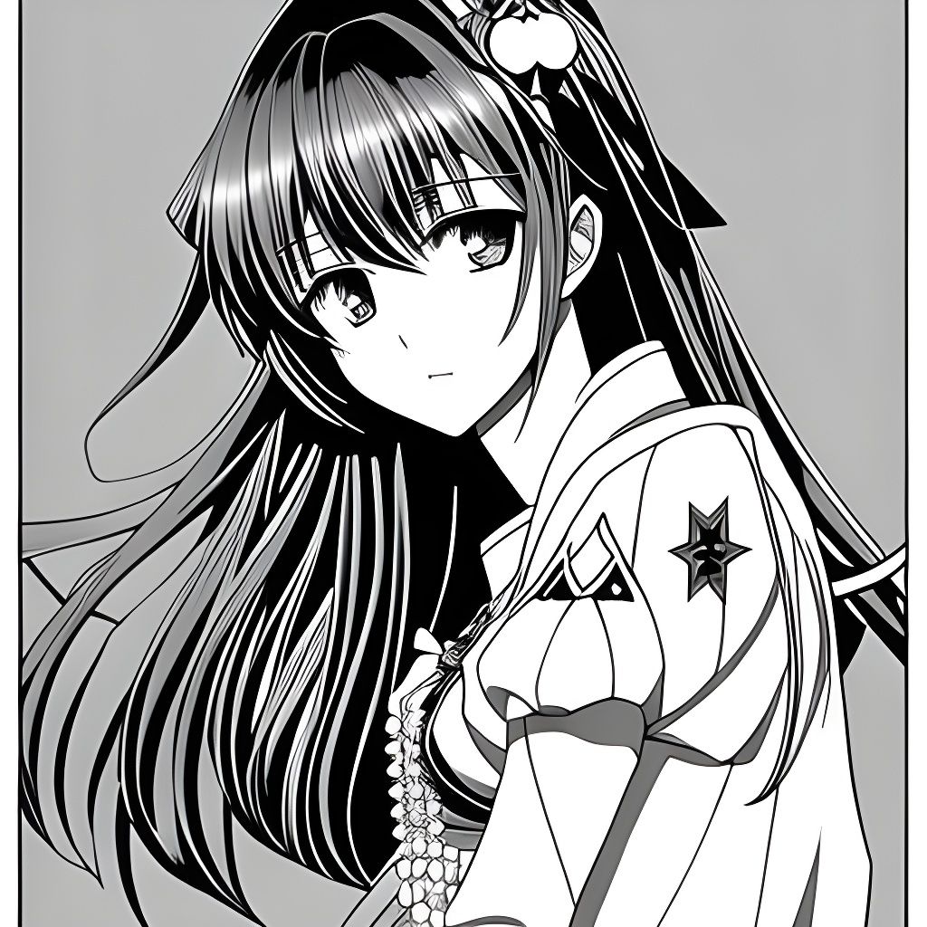 Manga Style Lineart of a Beautiful Girl