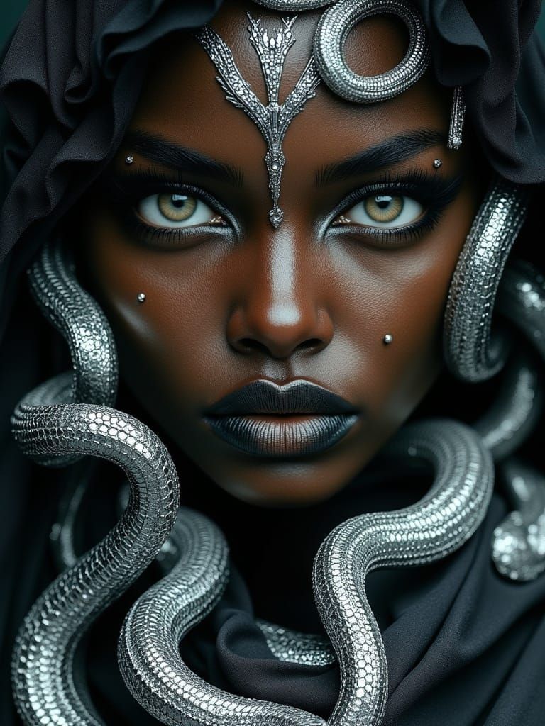 Dark Fantasy Portrait of a Woman with Mesmerizing Eyes