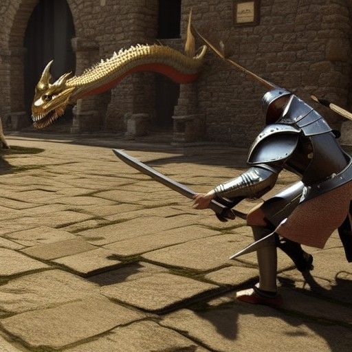 Medieval Army Battles a Dragon in Hyper-Realism