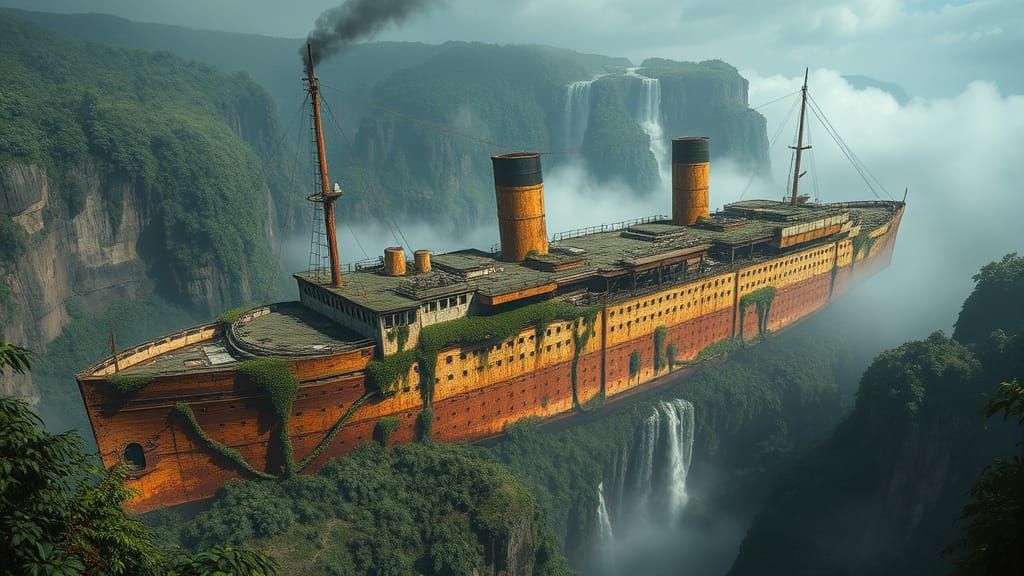 Forgotten Titan: Abandoned Cruise Ship in a Vast Jungle Land...