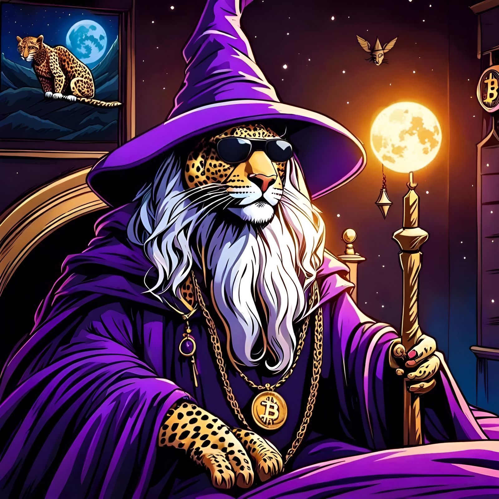 Bitcoin on Alien Planet: Dark Fantasy Comic Art