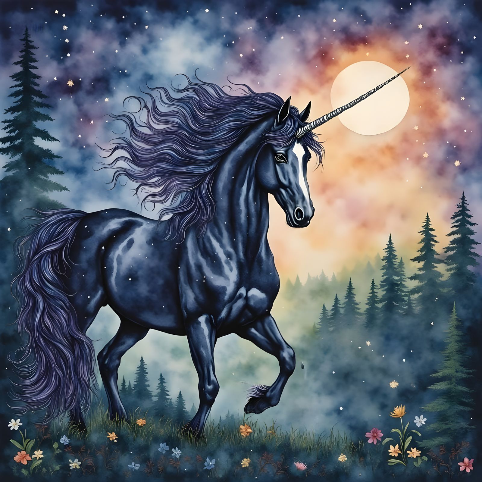 Hyperrealistic 16K Fantasy Image of Fairy and Unicorn