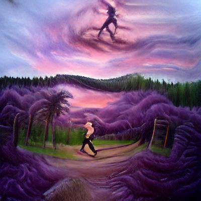 Man Running on Endless Trail at Sunset