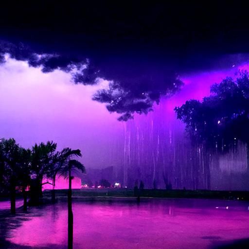 Purple Tinted Rain Storm