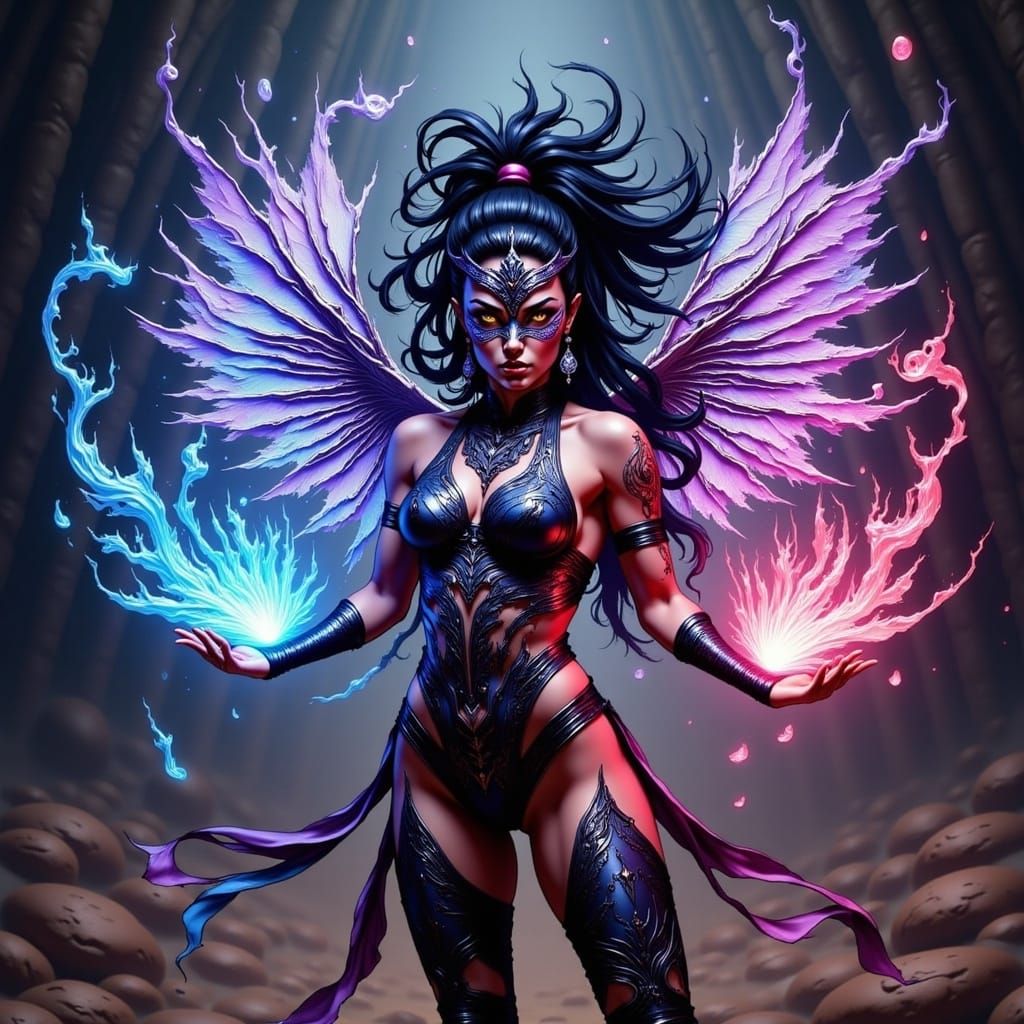 Kitana Unleashes Fan Attack in Mortal Combat