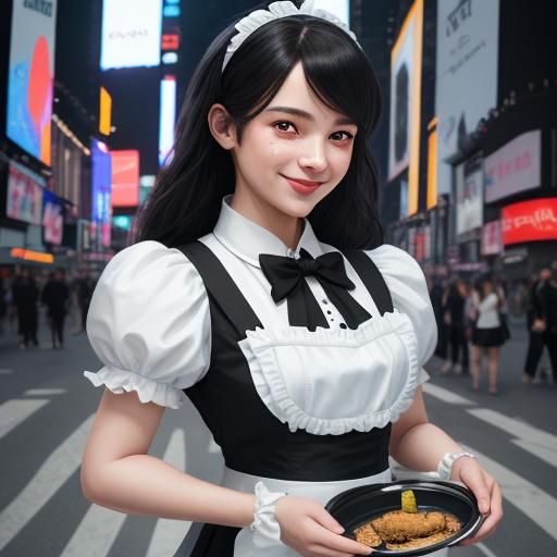 Maid Cafe Advertisement in Times Square