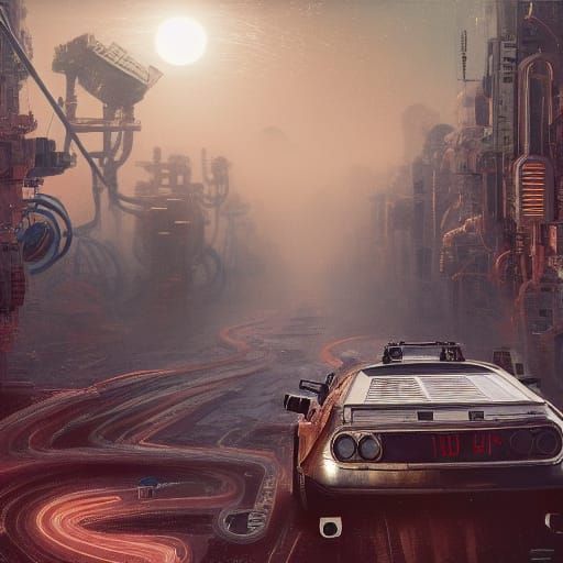 Retrofuturistic Moonscape in Hyperreal Photo Illustration