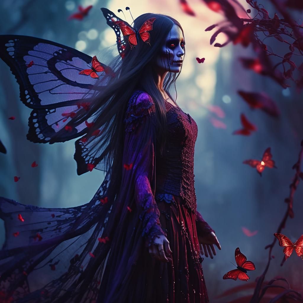 Death and Butterflies: Dark Fantasy Art Nouveau