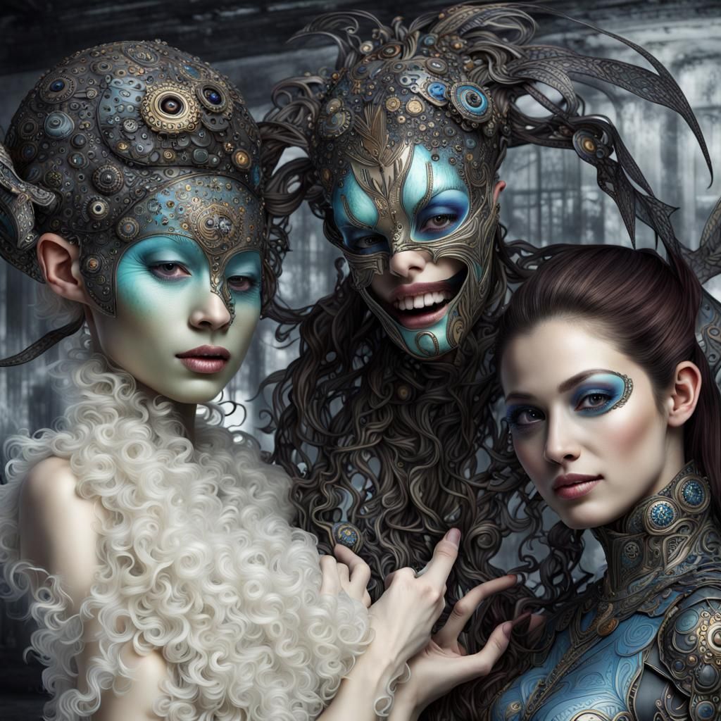 Photorealistic Aliens in Subdued Lighting: Detailed Photogra...