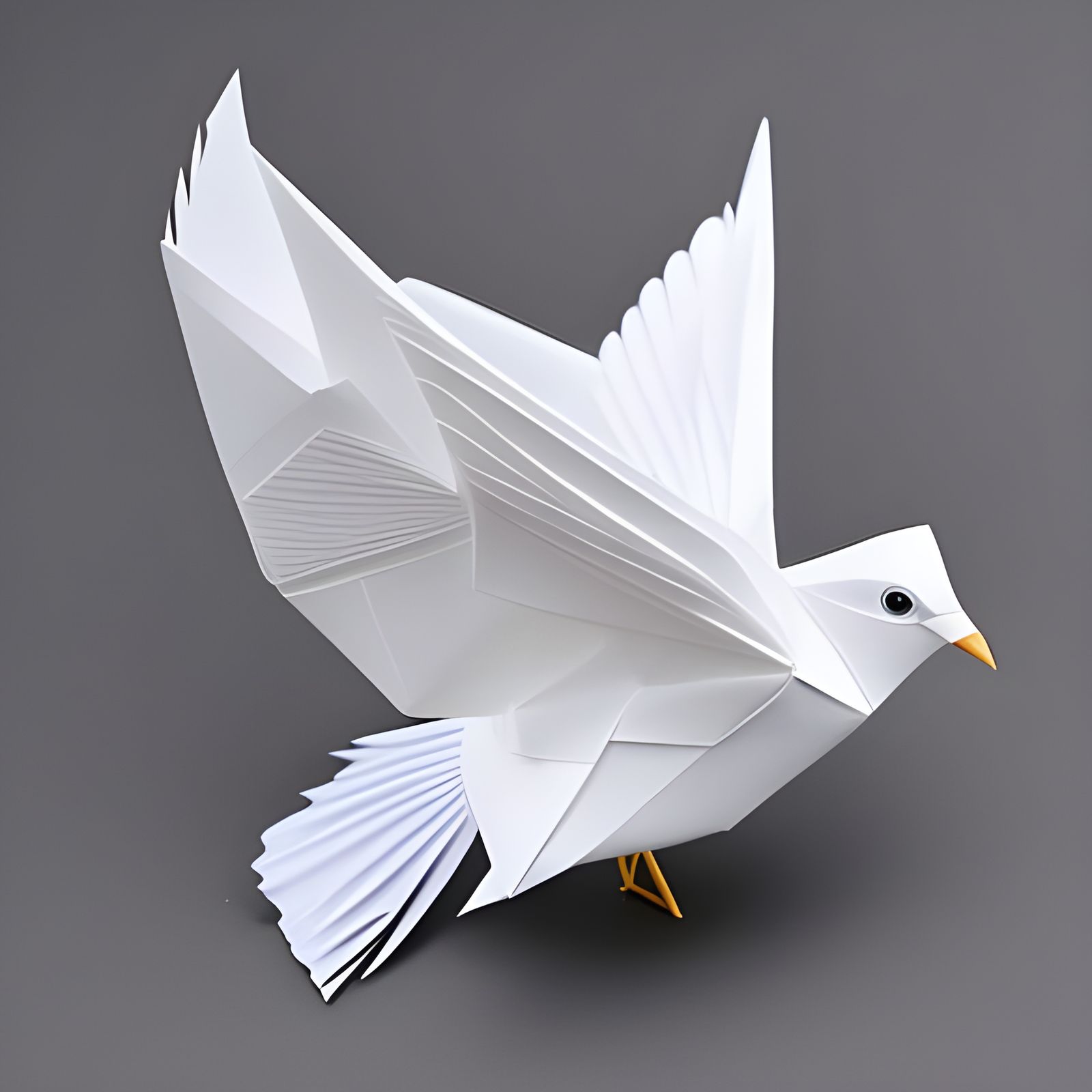 Intricate Origami Dove Paper Sculpture