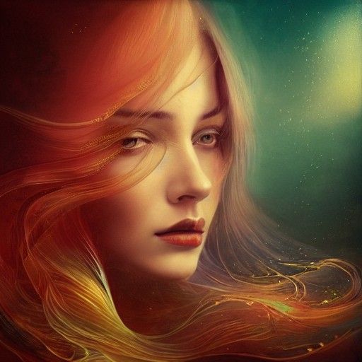 Elegant Woman in Mirror: Ornate Portrait