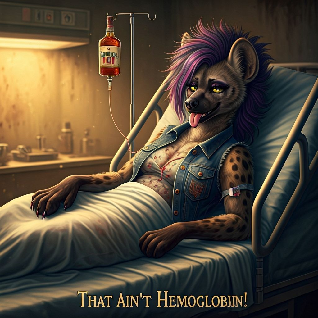 Anthropomorphic Hyena's Unusual Hospital Treatment