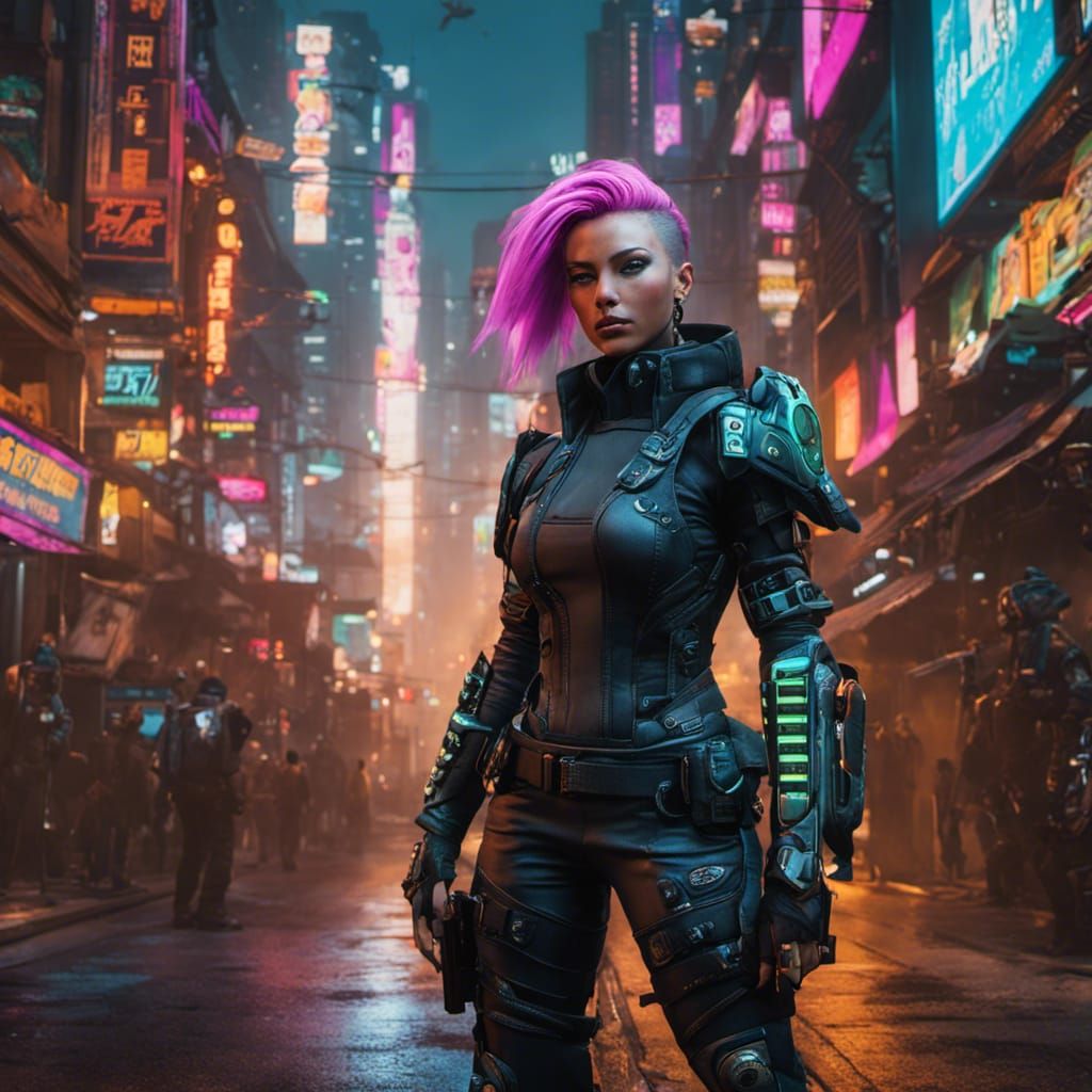 Cyberpunk Street Shaman in Neo Tokio, 2125