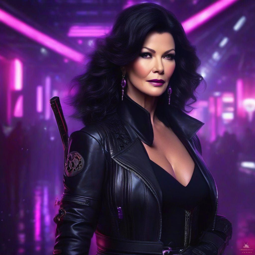 Portrait of Catherine Zeta Jones as space pirate Bo-Katan kryze from disney movie "Pirates of the space".  Intricate _de...