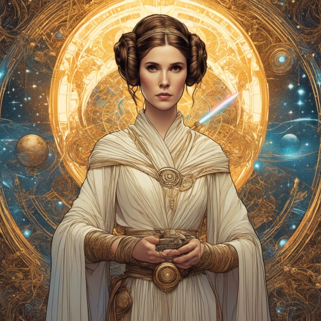 Holographic Tarot Card of Princess Leia