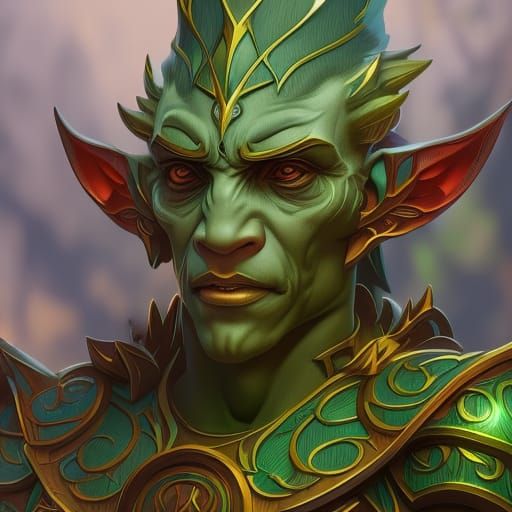 A fantasy goblin in a forest