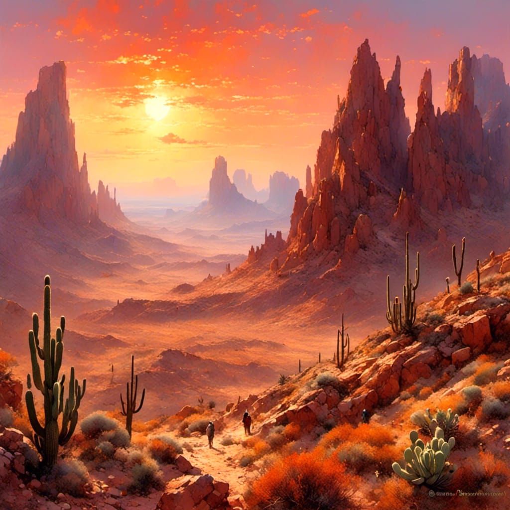 Sunset in Desert