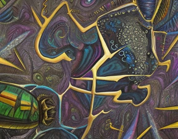 Moth Fiber Structure via Electron Microscope, Airbrush Style