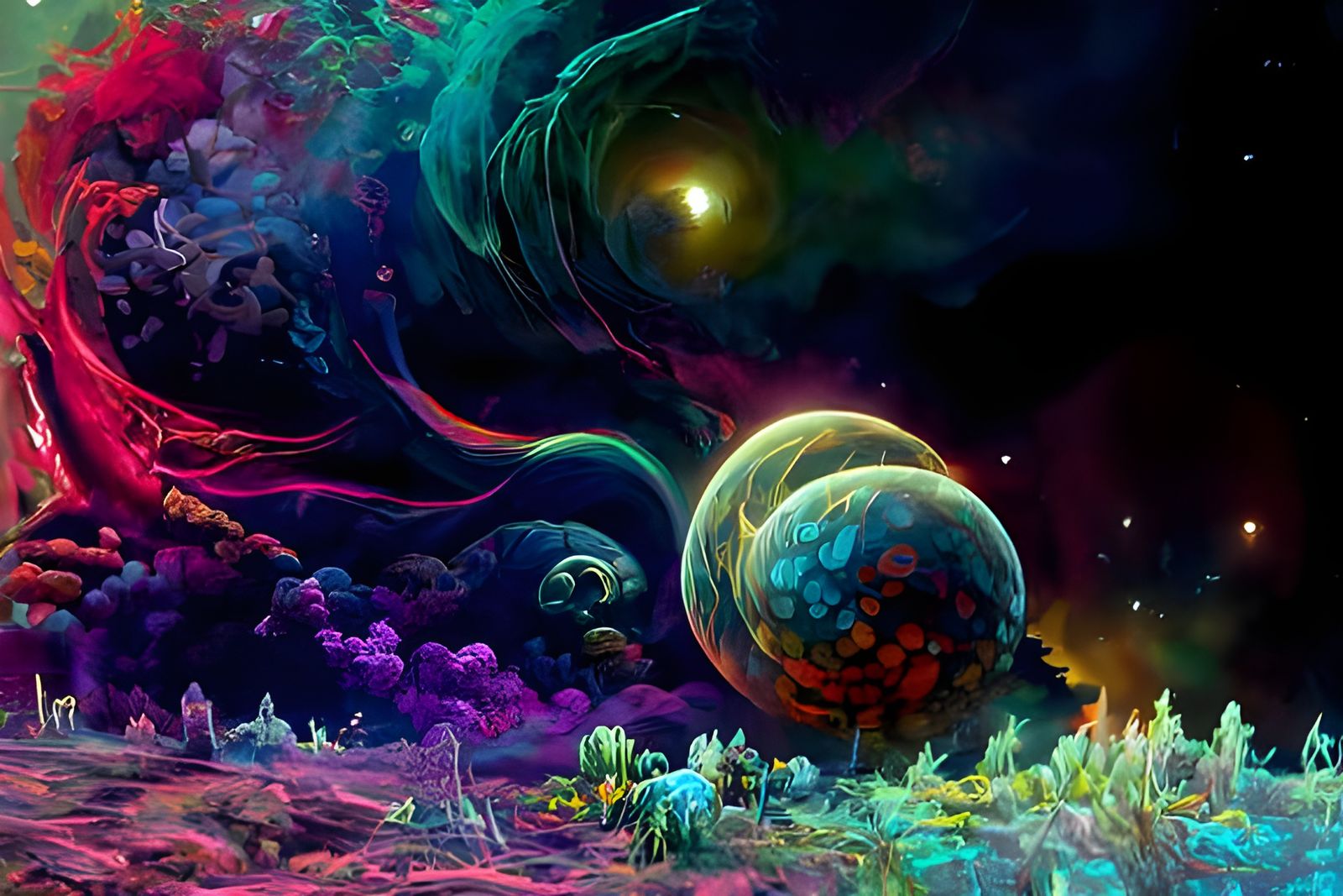 Psychedelic Sci-Fi Space Art in Surreal Style