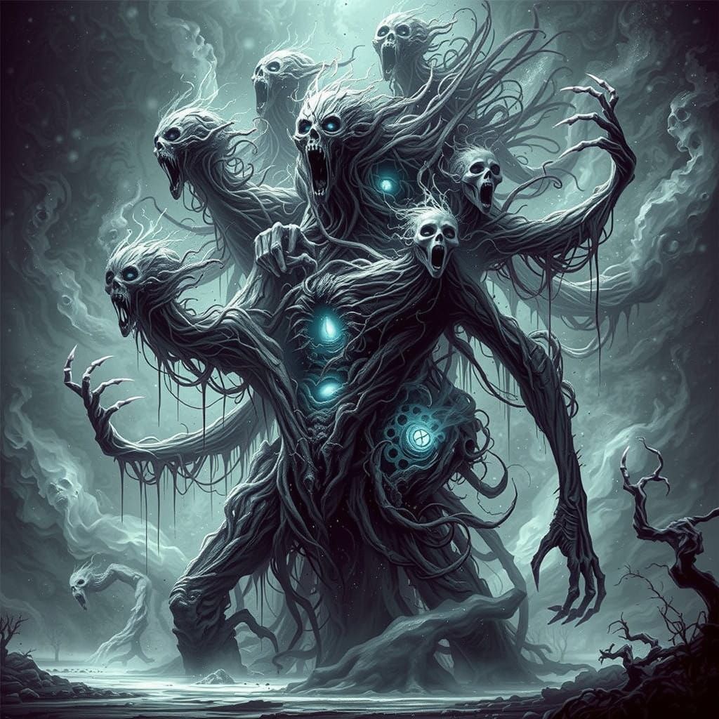 Ethereal Abomination in Darkened Landscape