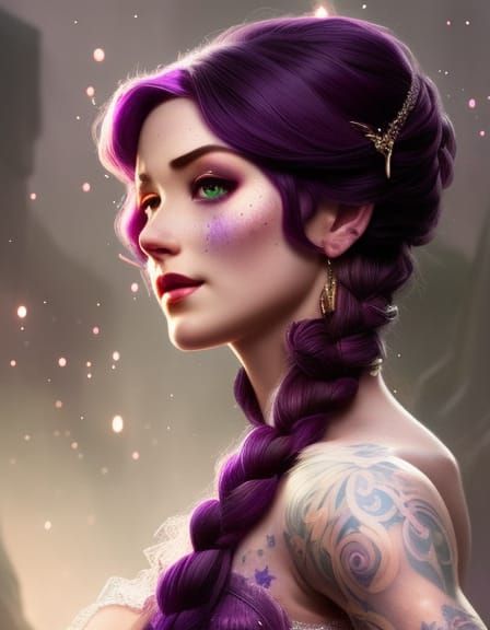 Tattooed Barmaid Snow White with Magic