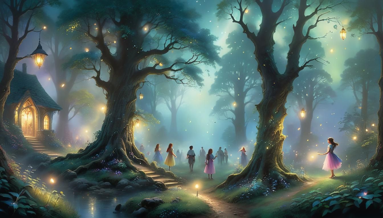 Magical Faerie Photobomb in Mystical Forest, Ethereal Style