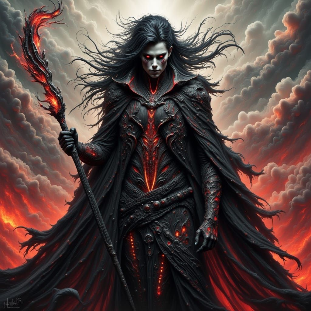 Futuristic Necromancer Commands Ghost Army