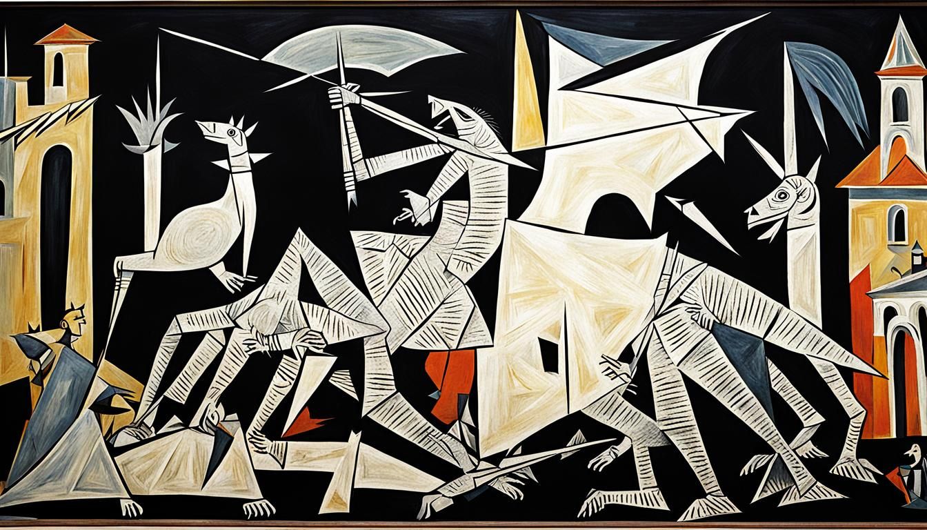 Guernica Inspired Abstract Knights Painting