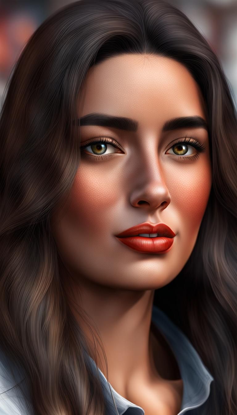 Realistic Portrait of a Young Chilean Woman