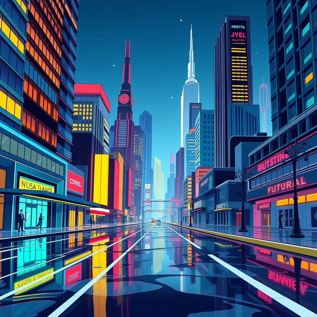 Futuristic Cityscape Inspired by Futurama