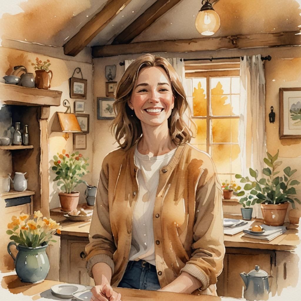 Minimalist Illustration of Woman Offering Advice